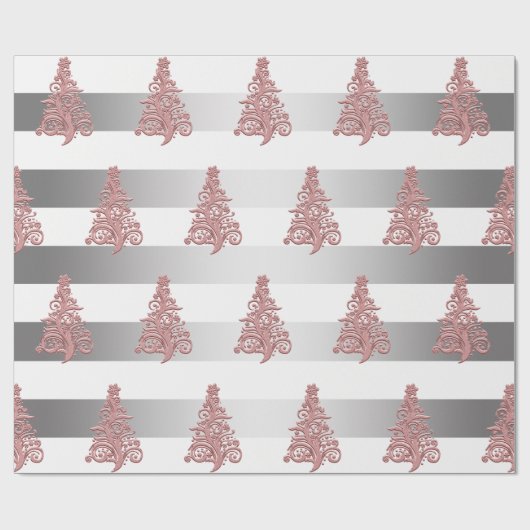 Elegant Roos Gold kerstboomstructuur Cadeaupapier (Vlak)