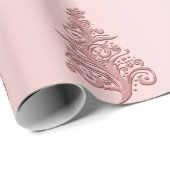 Elegant Roos Gold kerstboomstructuur Cadeaupapier (Rol Hoek)