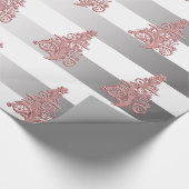 Elegant Roos Gold kerstboomstructuur Cadeaupapier (Hoek)