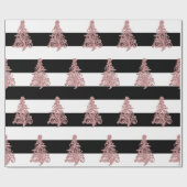 Elegant Roos Gold kerstboomstructuur Cadeaupapier (Vlak)