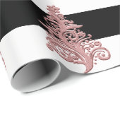 Elegant Roos Gold kerstboomstructuur Cadeaupapier (Rol Hoek)