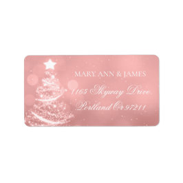 Elegant Roos Gold kerstbruiloft Etiket