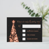 Elegant Roos Gold kerstbruiloft RSVP Kaartje (Staand voorkant)