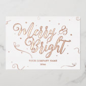 Elegant Roos Gold Kerstmis Company Folie Card Folie Feestdagenkaart (Voorkant)