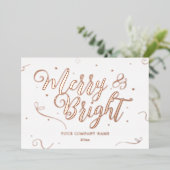 Elegant Roos Gold Kerstmis Company Folie Card Folie Feestdagenkaart (Staand Voorkant)