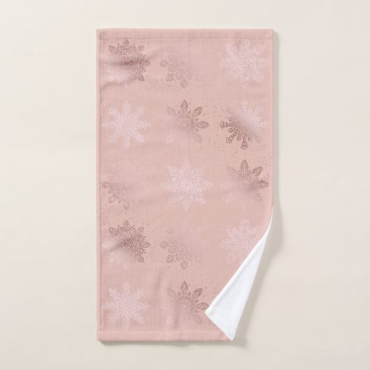 Elegant Roos Gold Kerstmis Snowflake Patroon Bad Handdoek (Handdoek)