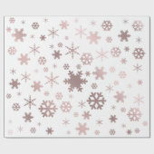 Elegant Roos Gold Kerstmis Snowflake Patroon Cadeaupapier (Vlak)