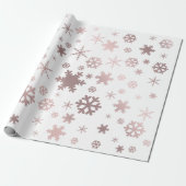 Elegant Roos Gold Kerstmis Snowflake Patroon Cadeaupapier (Uitgerold)