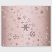 Elegant Roos Gold Kerstmis Snowflake Patroon Cadeaupapier (Vlak)
