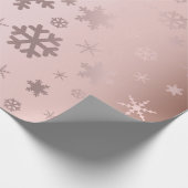 Elegant Roos Gold Kerstmis Snowflake Patroon Cadeaupapier (Hoek)