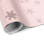 Elegant Roos Gold Kerstmis Snowflake Patroon Cadeaupapier (Rol Hoek)