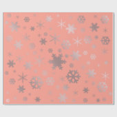 Elegant Roos Gold Kerstmis Snowflake Patroon Cadeaupapier (Vlak)