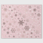 Elegant Roos Gold Kerstmis Snowflake Patroon Cadeaupapier (Vlak)