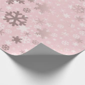 Elegant Roos Gold Kerstmis Snowflake Patroon Cadeaupapier (Hoek)