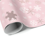 Elegant Roos Gold Kerstmis Snowflake Patroon Cadeaupapier (Rol Hoek)