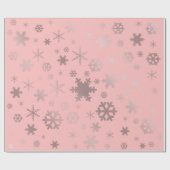 Elegant Roos Gold Kerstmis Snowflake Patroon Cadeaupapier (Vlak)