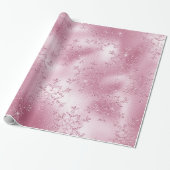 Elegant Roos Gold Kerstmis Snowflake Patroon Cadeaupapier (Uitgerold)