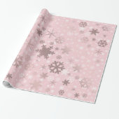 Elegant Roos Gold Kerstmis Snowflake Patroon Cadeaupapier (Uitgerold)
