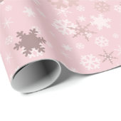 Elegant Roos Gold Kerstmis Snowflake Patroon Cadeaupapier (Rol Hoek)