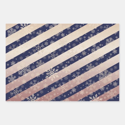 Elegant Roos Gold Kerstmis Snowflake Patroon Inpakpapier Vel (Voorkant 2)