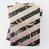 Elegant Roos Gold Kerstmis Snowflake Patroon Inpakpapier Vel (In situ)