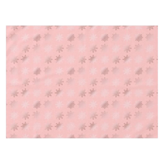 Elegant Roos Gold Kerstmis Snowflake Patroon Tafelkleed (Voorkant (Horizontaal))