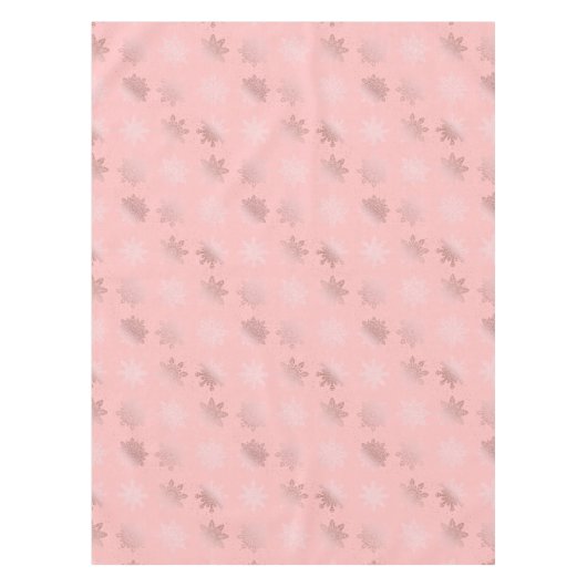 Elegant Roos Gold Kerstmis Snowflake Patroon Tafelkleed (Voorkant)