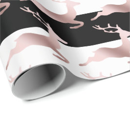 Elegant Roos Gold kerstrendierpatroon Cadeaupapier