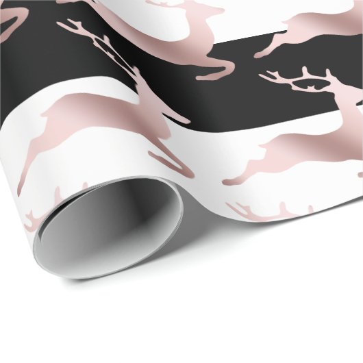 Elegant Roos Gold kerstrendierpatroon Cadeaupapier (Rol Hoek)