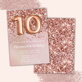 Elegant Roos Gold Kinder Girl 10e verjaardag Kaart