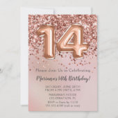 Elegant Roos Gold Kinder Girl 14e verjaardag in Kaart (Voorkant)