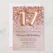 Elegant Roos Gold Kinder Girl 17e verjaardag in Kaart (Voorkant)