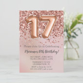 Elegant Roos Gold Kinder Girl 17e verjaardag in Kaart (Staand voorkant)