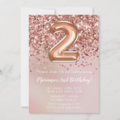 Elegant Roos Gold Kinder Girl 2e verjaardag Kaart (Voorkant)