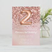 Elegant Roos Gold Kinder Girl 2e verjaardag Kaart (Staand voorkant)