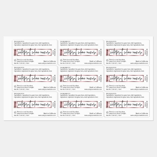 Elegant Roos Gold Lash Serum Cosmetische Buis Masc Labels (Vel)