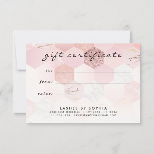 Elegant Roos Gold Lashes Cadeaubon (Achterkant)