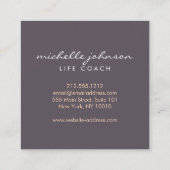 Elegant Roos Gold Leaf Logo op Paarse Vierkante Visitekaartje (Achterkant)