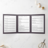 Elegant Roos Gold Leaf Logo Paarse Brochure Drieluik Kaart (Binnen)