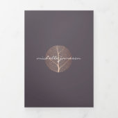 Elegant Roos Gold Leaf Logo Paarse Brochure Drieluik Kaart (Cover)