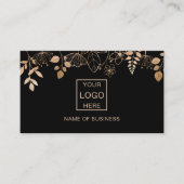 Elegant Roos Gold Leaf QR Code Social Media Icons Visitekaartje (Voorkant)