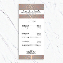 Elegant Roos Gold Leaf Tree Patroon Reclamekaart