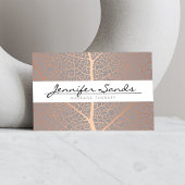 Elegant Roos Gold Leaf Tree Patroon Visitekaartje