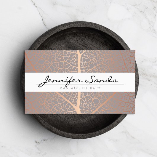 Elegant Roos Gold Leaf Tree Patroon Visitekaartje