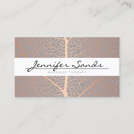 Elegant Roos Gold Leaf Tree Patroon Visitekaartje (Voorkant)