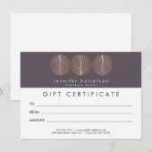 Elegant Roos Gold Leaf Trio Logo Cadeaubon (Voorkant / Achterkant)