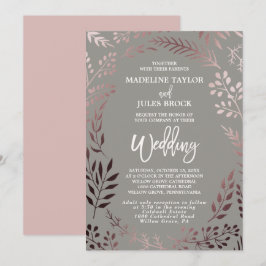 Elegant Roos Gold Leafy Lijst Weddenschap en Ontva Kaart