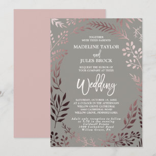 Elegant Roos Gold Leafy Lijst Weddenschap en Ontva Kaart