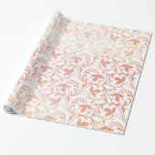 Elegant Roos Gold Leaves & Swirls Cadeaupapier (Uitgerold)