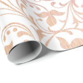Elegant Roos Gold Leaves & Swirls Cadeaupapier (Rol Hoek)